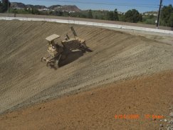 Begin installation of concrete block sound wall