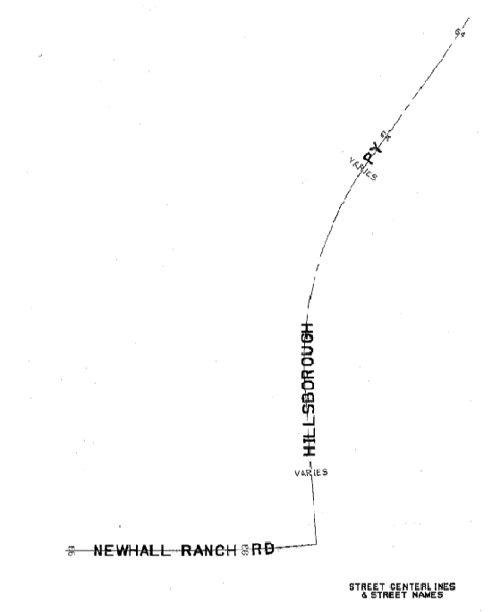 Figure 3:  Road Centerlines and associated annotation.