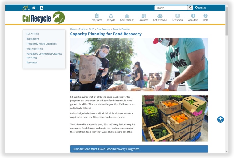 CalRecycle’s Organic Waste Capacity Planning Website