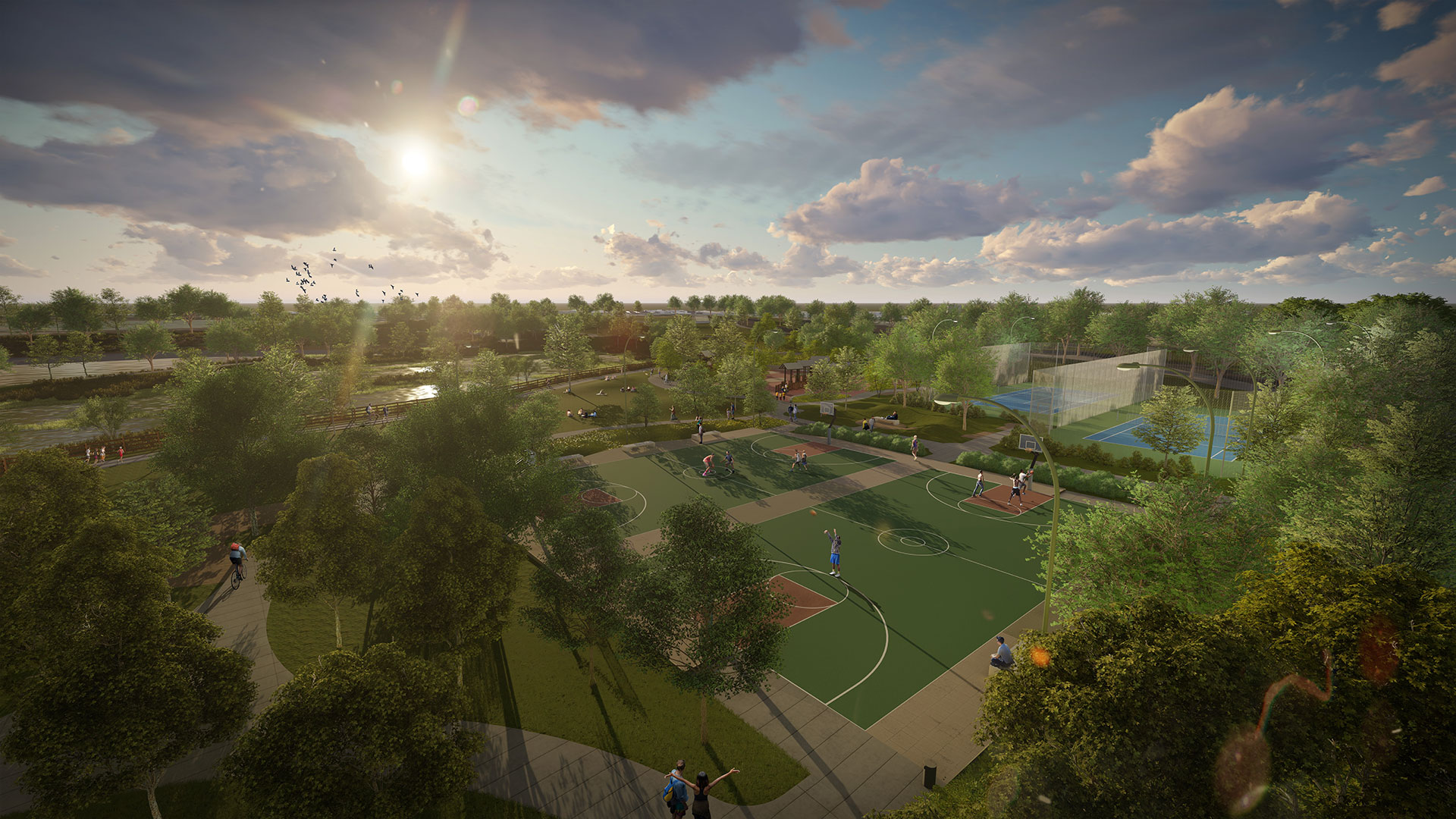Basketball and Tennis Courts