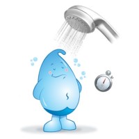 Taking five-minute showers instead of 10 minute showers, saves 12.5 gallons with a water efficient showerhead 