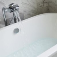 Filling the bathtub halfway or less, saves 12 gallons of water per person.